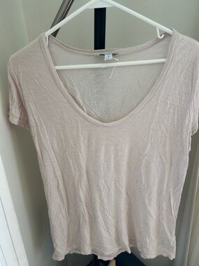 James Perse Scoop Neck Short Sleeve Tee - Pale Blush